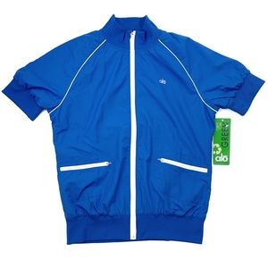 Alo Yoga Size L Blue Short Sleeve Windbreaker NWT